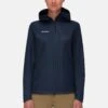 Mammut Ultimate Hooded Jacket Women - Softshelljas - Marine