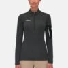 Mammut Aenergy Light Half Zip Women - Fleece Trui - Black/Phantom -Mammut d61d2d9e41e3459ea351c52fe9784300